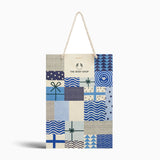 The Body Shop shopping bag with geometric pattern on a white background